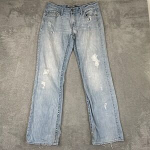 BKE Carter Jeans Mens 32x34 Light Wash Distressed Straight Leg Denim Skater Y2K
